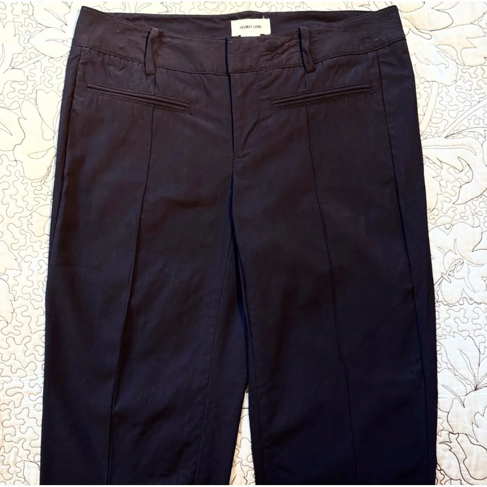 Helmut Lang Wool Blend Ankle Crop Pants Tailored Trousers Front Crease Seam~ 4🧡